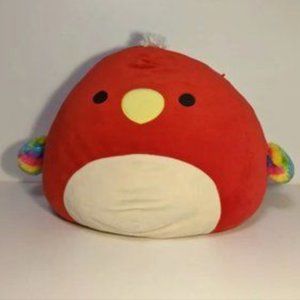 Squishmallow  16" Paco the Red Parrot Bird Rainbow Wings 2021